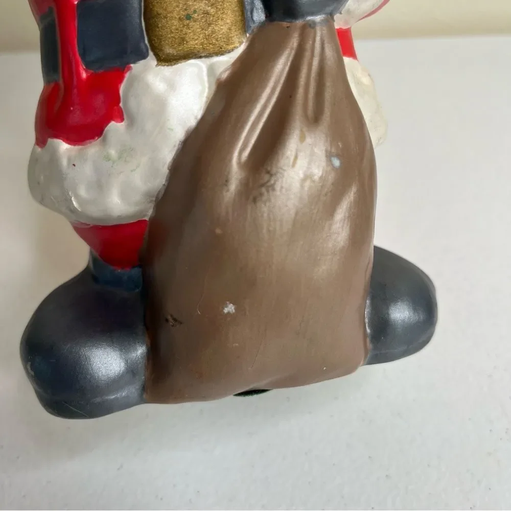 Vintage 70s Ceramic Santa Hobbyist Pottery Christmas Holiday Figurine Home Decor